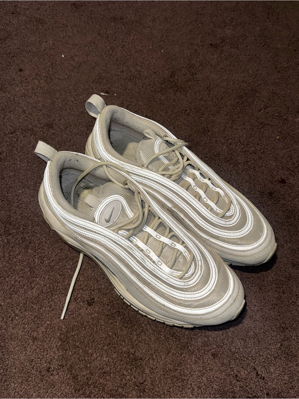 Nike Women’s Off-White and Light Beige Air-Style Sneakers